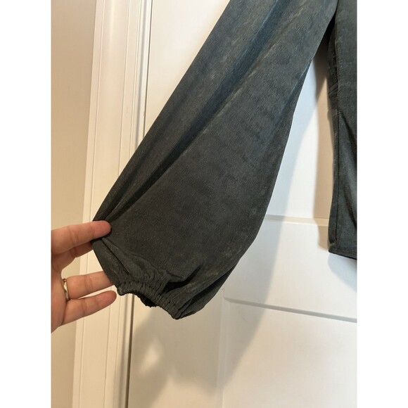 Astr the Label Bodysuit Women’s Size Medium High Neck Long Sleeve Open Back Teal - Picture 5 of 7